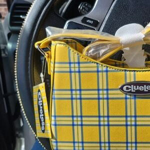 MAD Engine Yellow and Blue Plaid Handbag